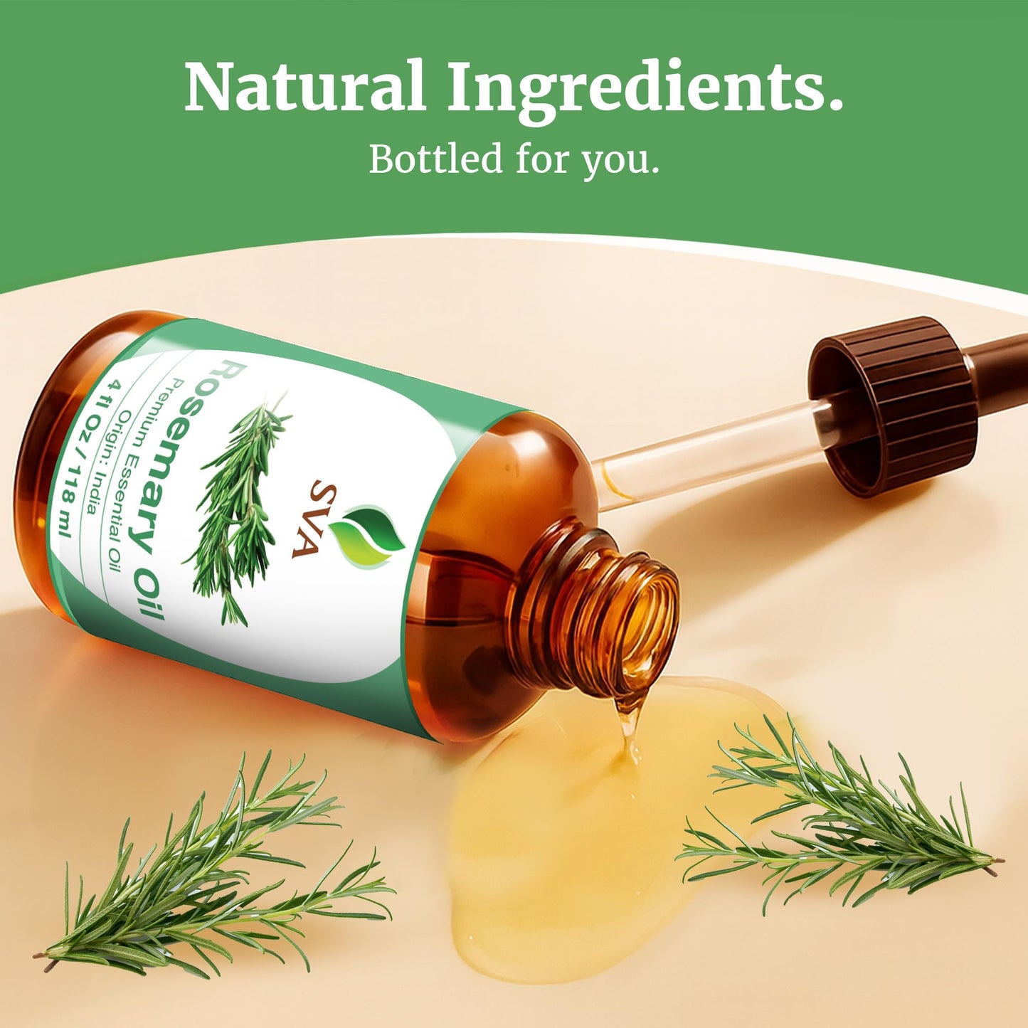 SVA Rosemary Essential Oil โ 4 Oz | 100% Natural, Dropper