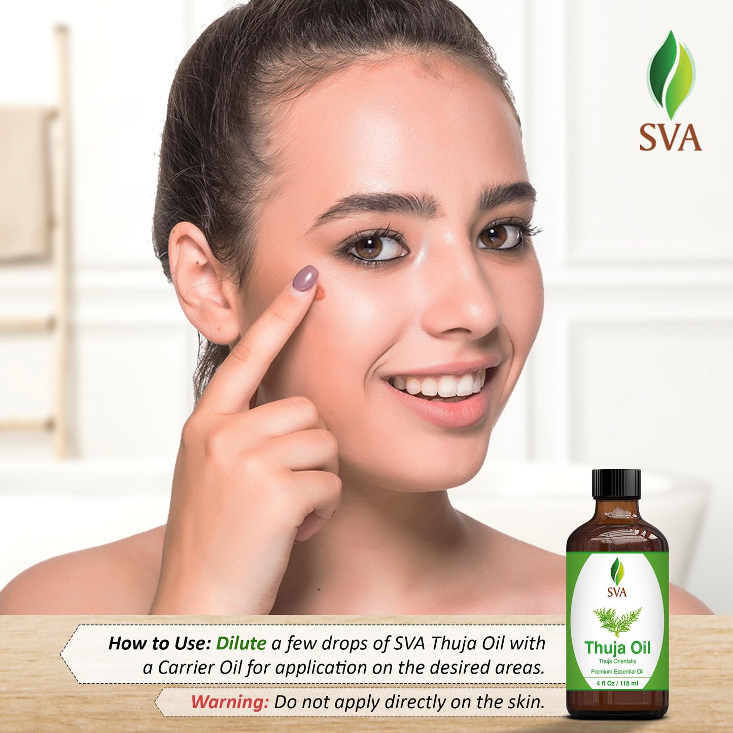 SVA Thuja Essential Oil โ 4 Oz | 100% Natural Thuja Oil for Diffuser, Skin & Hair