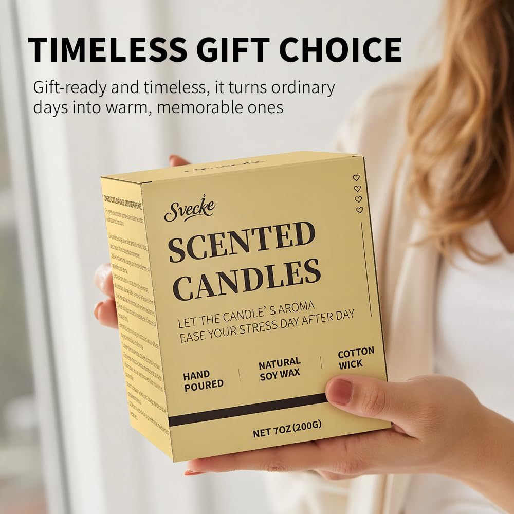 SVECKE Cedar Scented Candles โ 7oz Soy Wax, Long-Lasting Aroma