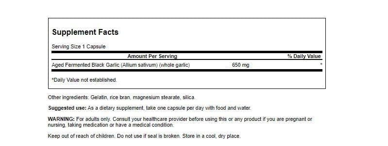 Swanson Aged Black Garlic 650 mg 30 Caps โ 2 Pack