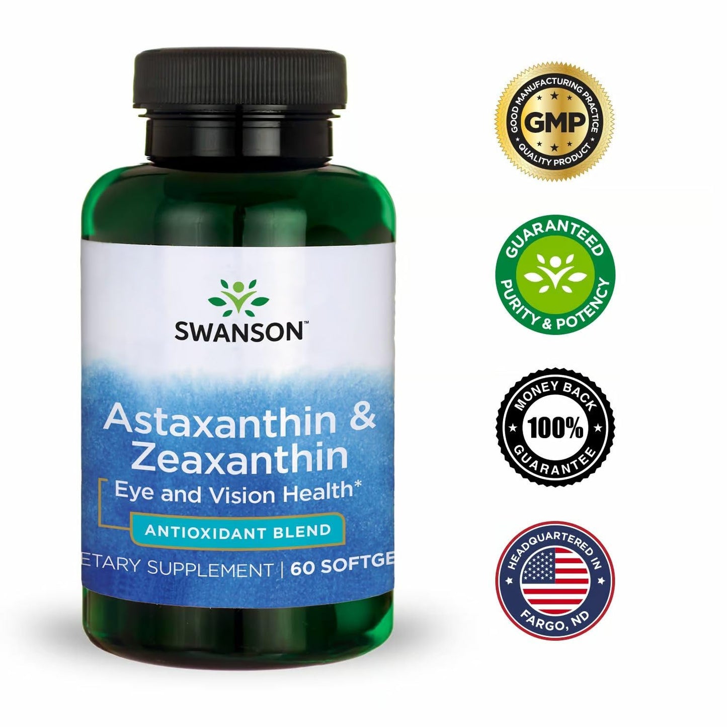 Swanson Astaxanthin & Zeaxanthin Eye Health โ 60 Softgels