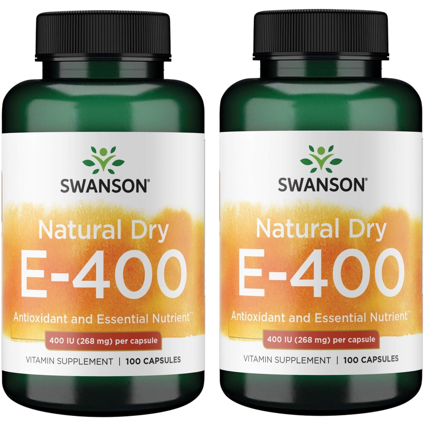 Swanson Natural Dry Vitamin E 400 IU (180.2 mg) โ 100 Capsules, 2 Pack