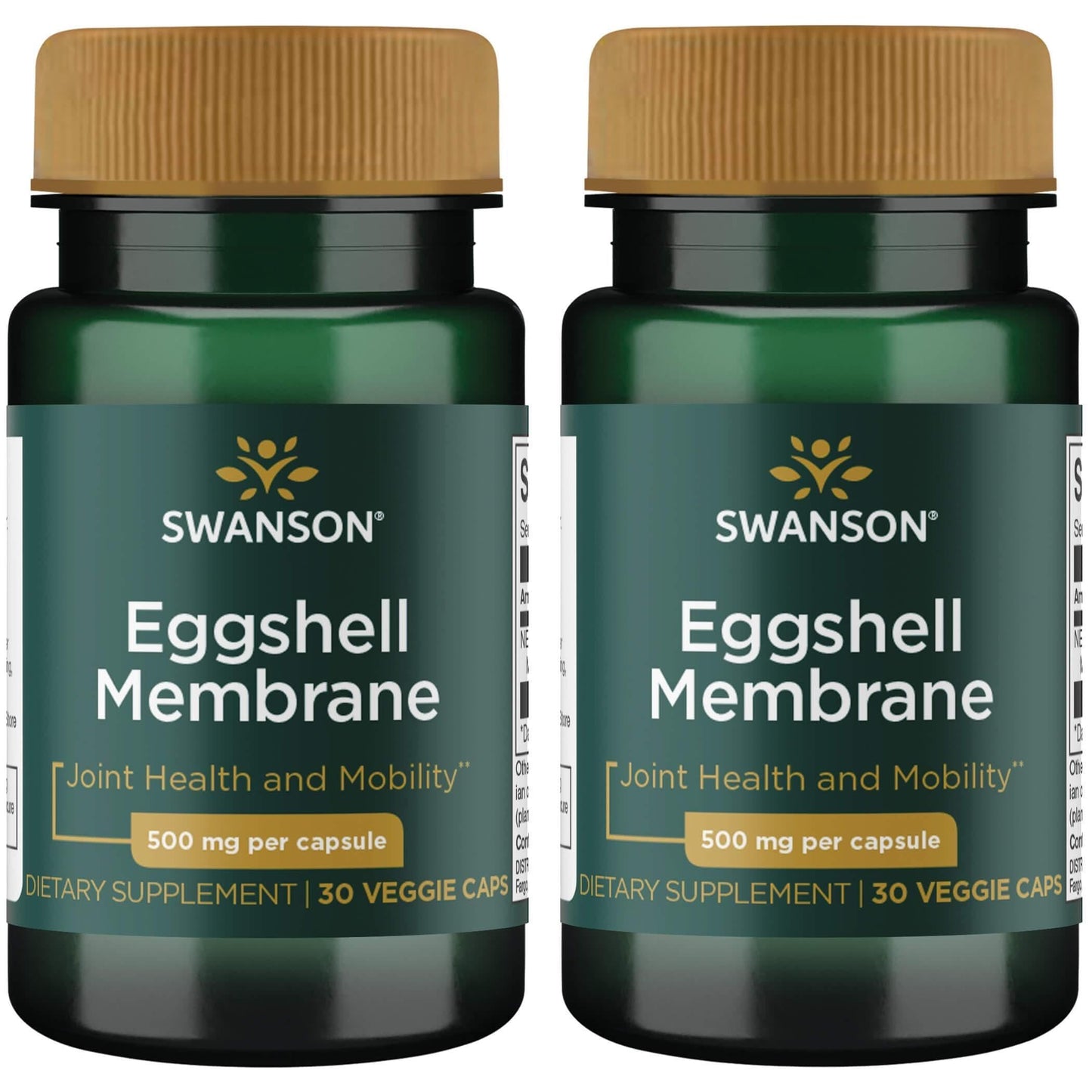 Swanson Eggshell Membrane 500 mg โ 30 Veg Caps (2 Pack) | Joint Support