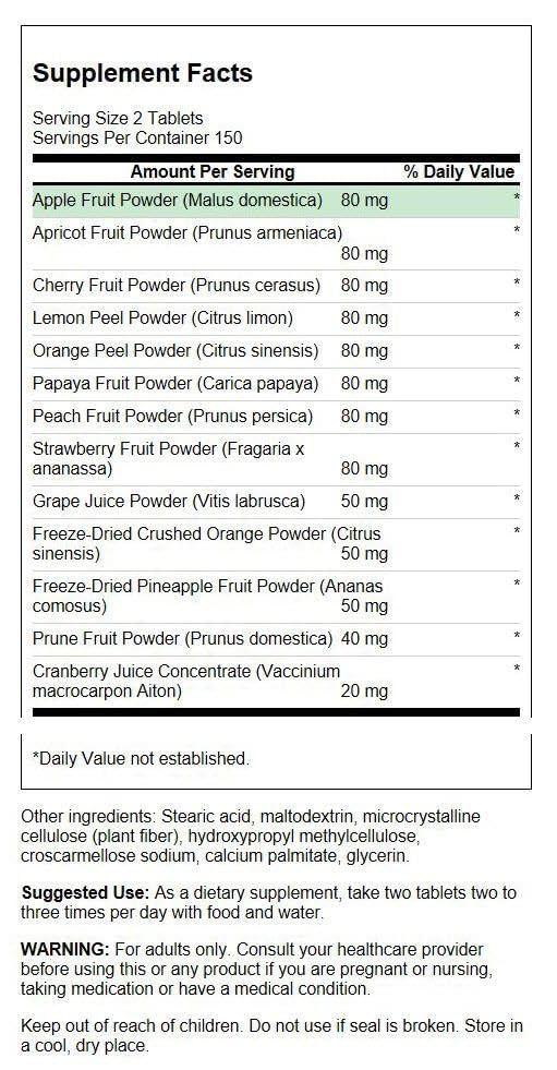 Swanson Fruit4Life 300 Tabs โ Antioxidant Fruit Tablet Complex