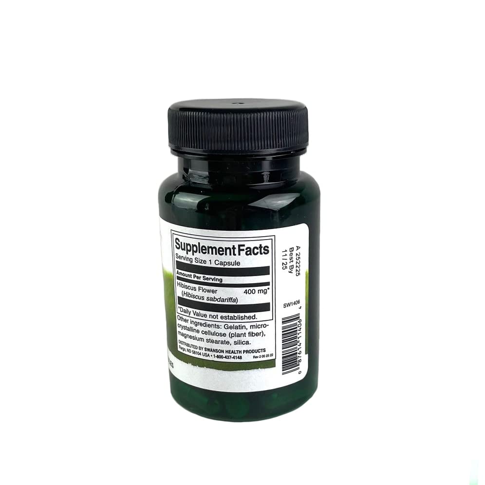 Swanson Full-Spectrum Hibiscus Flower โ 400mg, 60 Capsules (2 Pack)