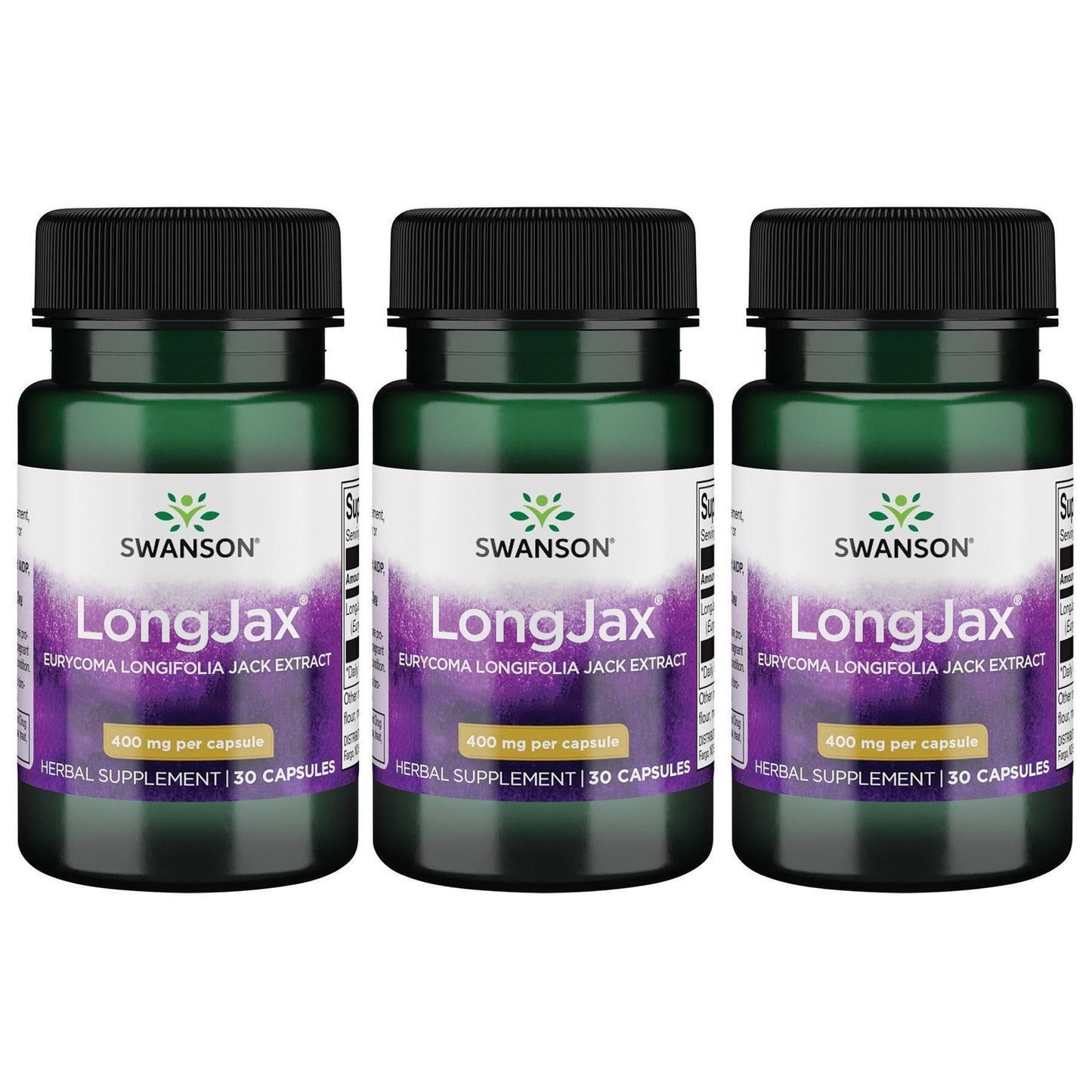 Swanson Longjax Eurycoma Longifolia Jack Extract 400 mg โ 30 Capsules (3 Pack)