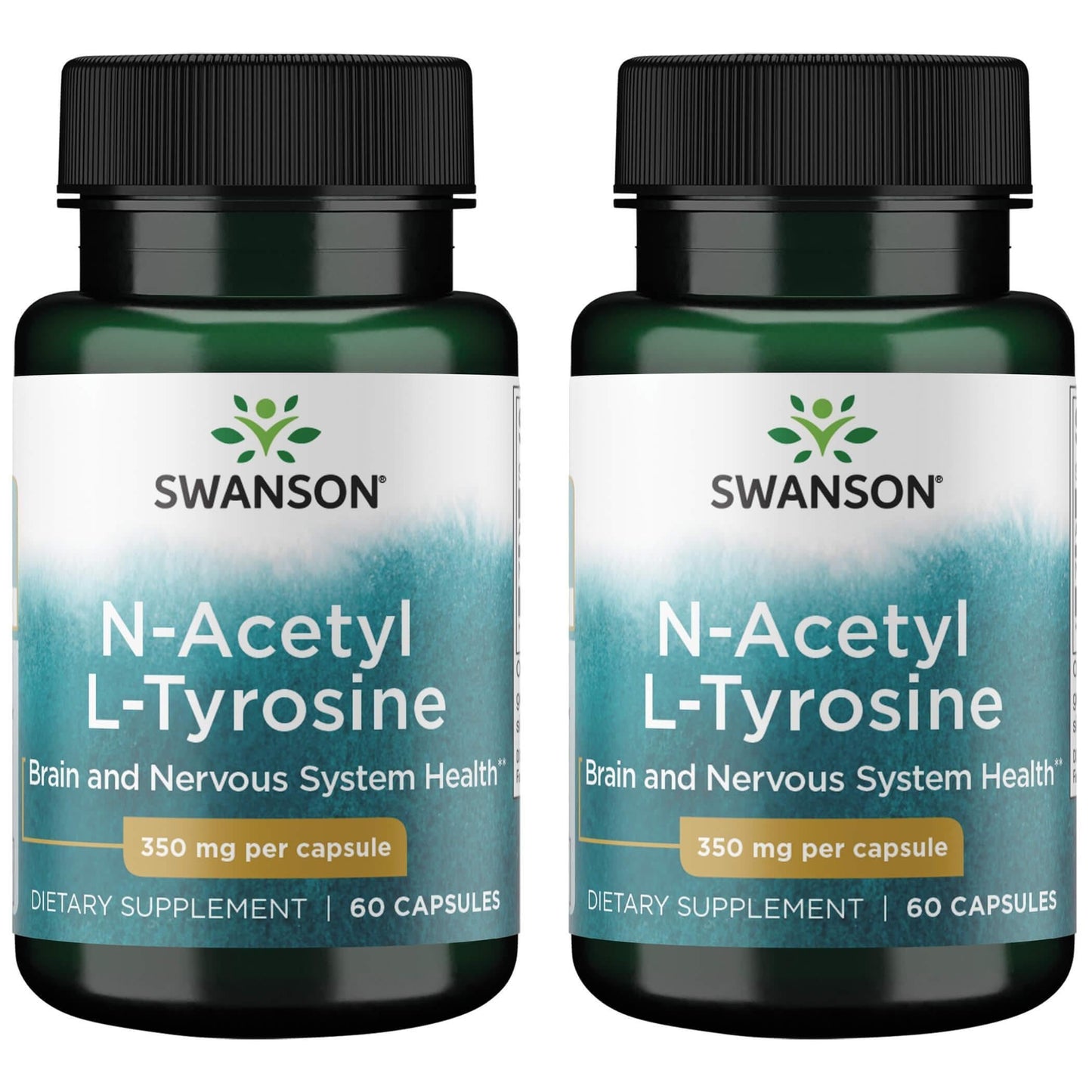 Swanson N-Acetyl L-Tyrosine โ Brain Health & Mood Support | 60 Capsules, 350 mg (2 Pack)