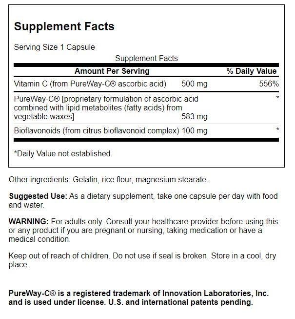 Swanson Pureway-Vitamin C 500mg with Bioflavonoids โ 2-Pack (90 Capsules Each)