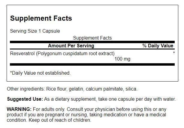 Swanson Resveratrol 100 - 100 mg, 30 Capsules (Pack of 2) โ antioxidant support