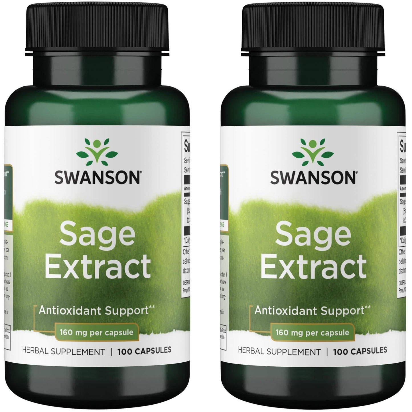 Swanson Sage Extract โ Herbal Supplement for Total-Body Wellness | 100 Capsules, 160mg Each (2 Pack)
