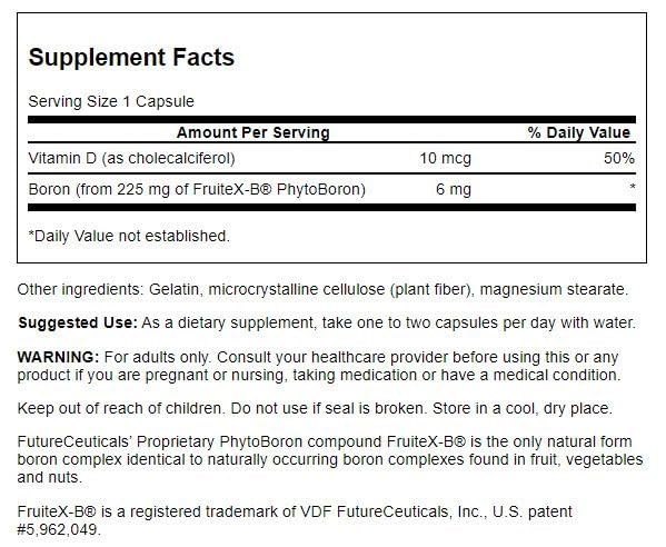 Swanson Vitamin D & Boron 60 Capsules โ Bone & Joint Health