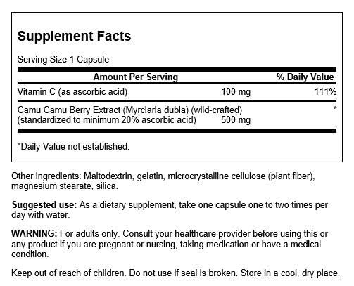 Swanson Wildcrafted Camu Camu Berries 500 mg โ 60 Capsules