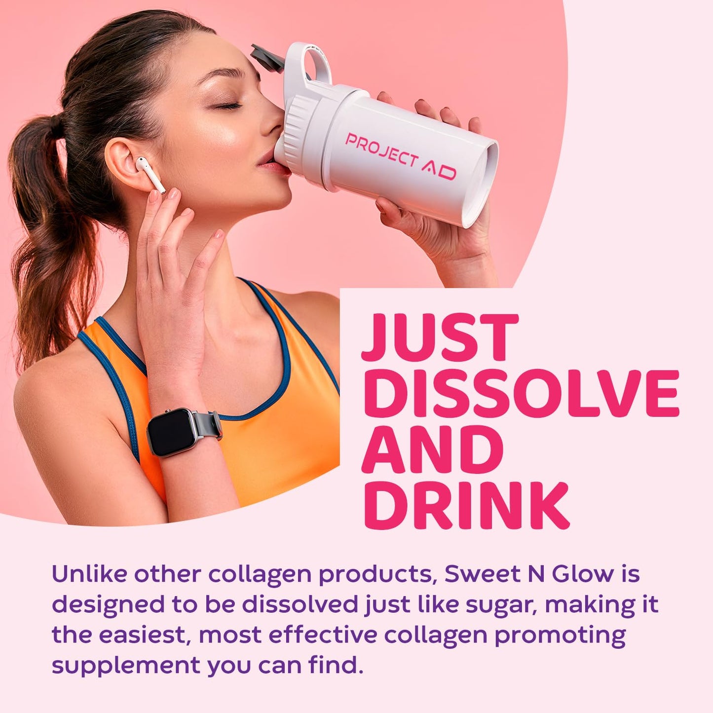 Sweet'N Glow Zero Calorie Sugar Free Collagen Booster โ 30 Servings (Unflavored)