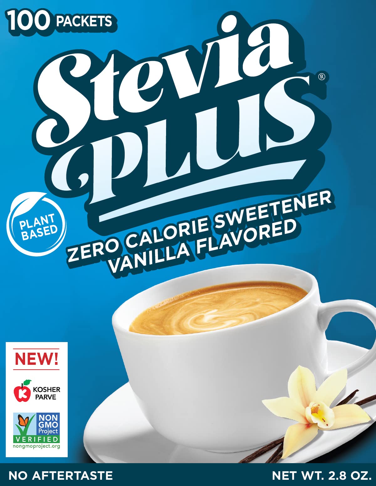 SweetLeaf Stevia Plus Packets โ Zero Calorie Sugar Free Stevia (Vanilla, 100 Count)