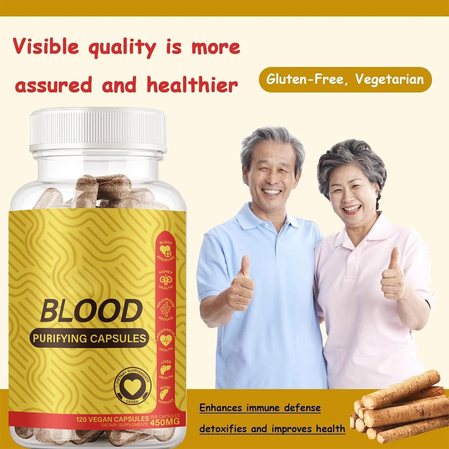 TAFUTY Blood Purifying Capsules โ GMO-Free, Gluten Free, Vegan 450 mg (2)