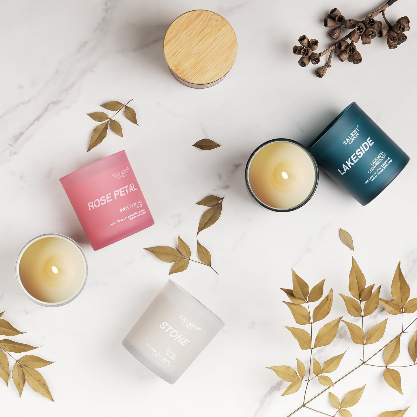 Talent Candles Sweet Peach & Rose โ Natural Soy Jar Candle for Relaxation