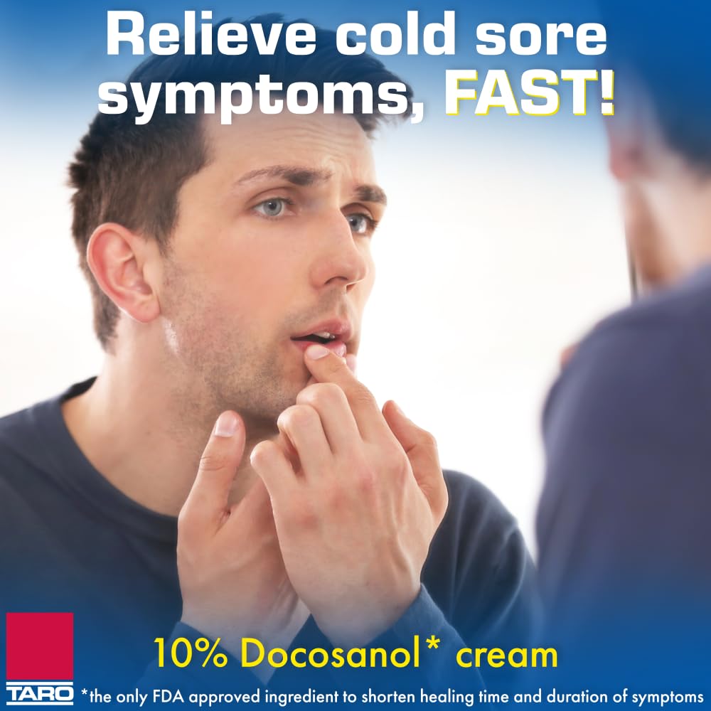 TARO Cold Sore Treatment โ Docosanol 10% Cream (2 Pack)