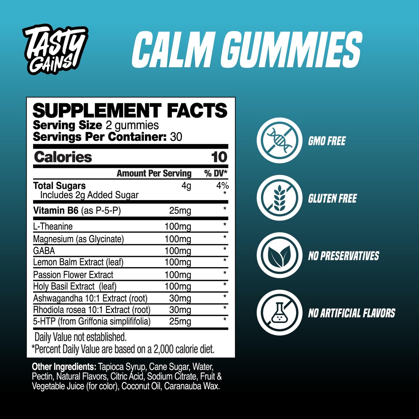 TASTY GAINS Magnesium Gummies โ Sugar-Free Calm, Stress Relief & Sleep Support