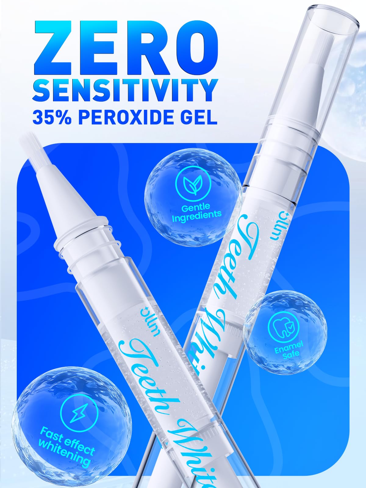 Teeth Whitening Kit for Sensitive Teeth โ 35% Carbamide Peroxide, LED Light