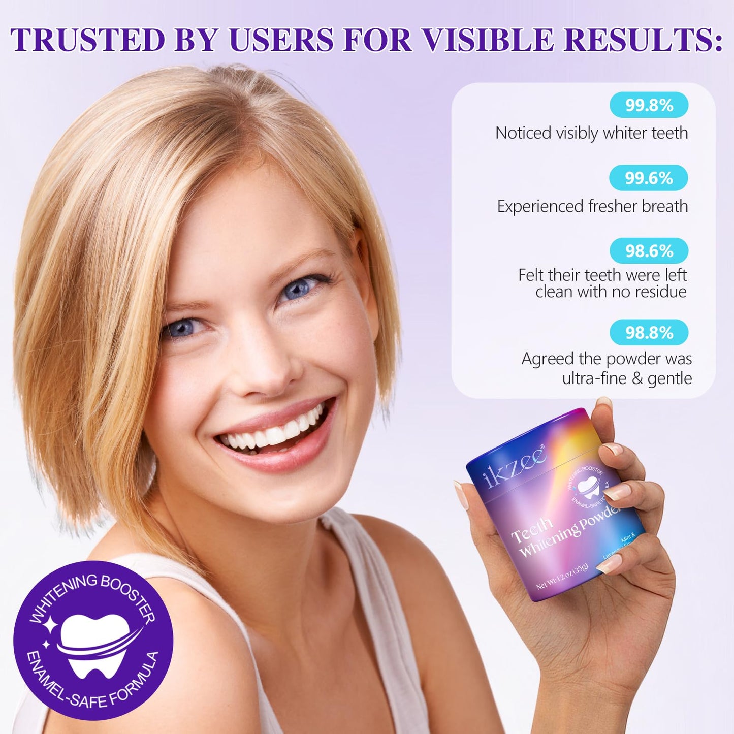 Teeth Whitening Powder โ Enamel-Safe Mint & Lavender 1.2 oz | Shimmer Deluxe