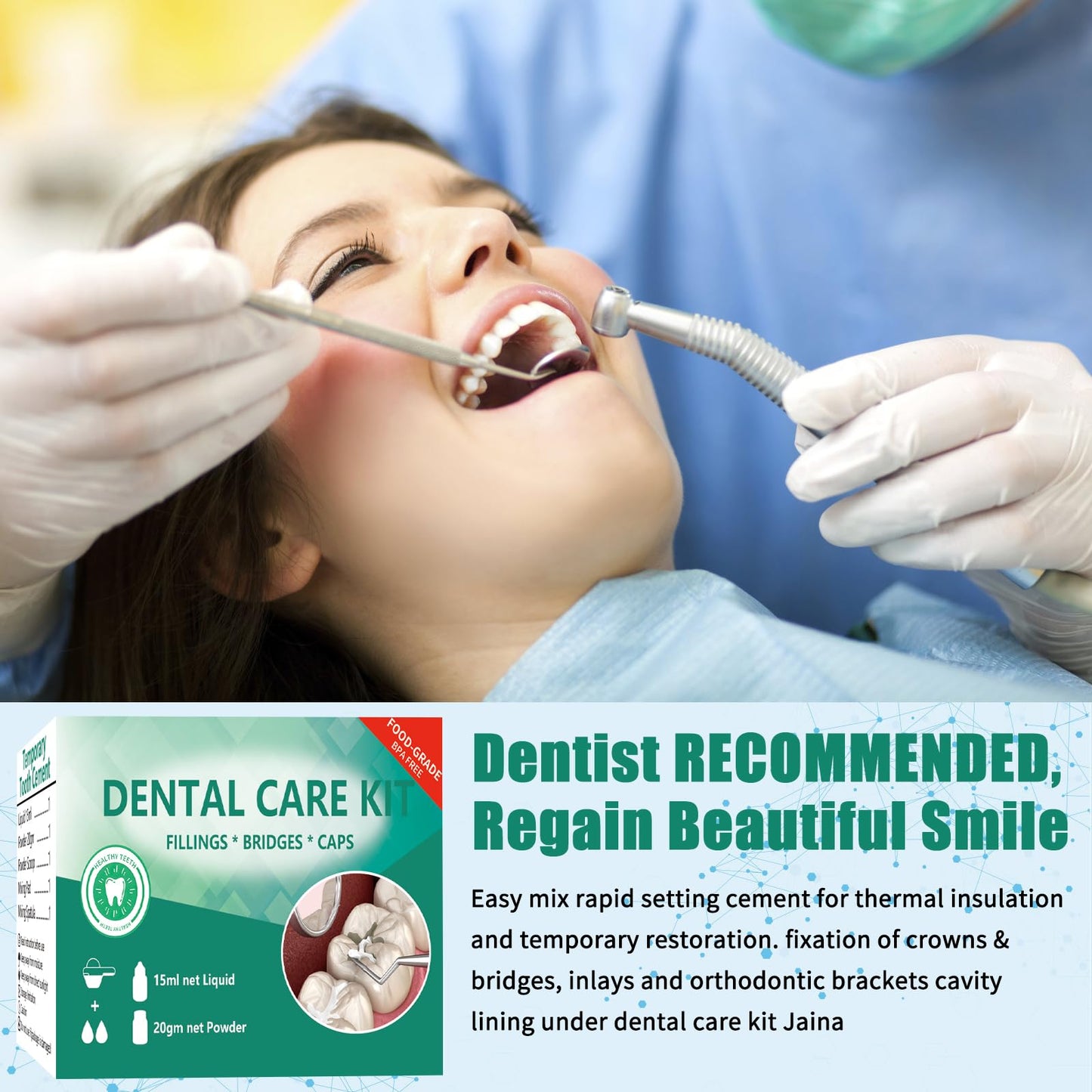 Temporary Tooth Repair Kit โ Zinc Oxide Eugenol Cement for Crowns & Bridges | Perfect Smile (6)
