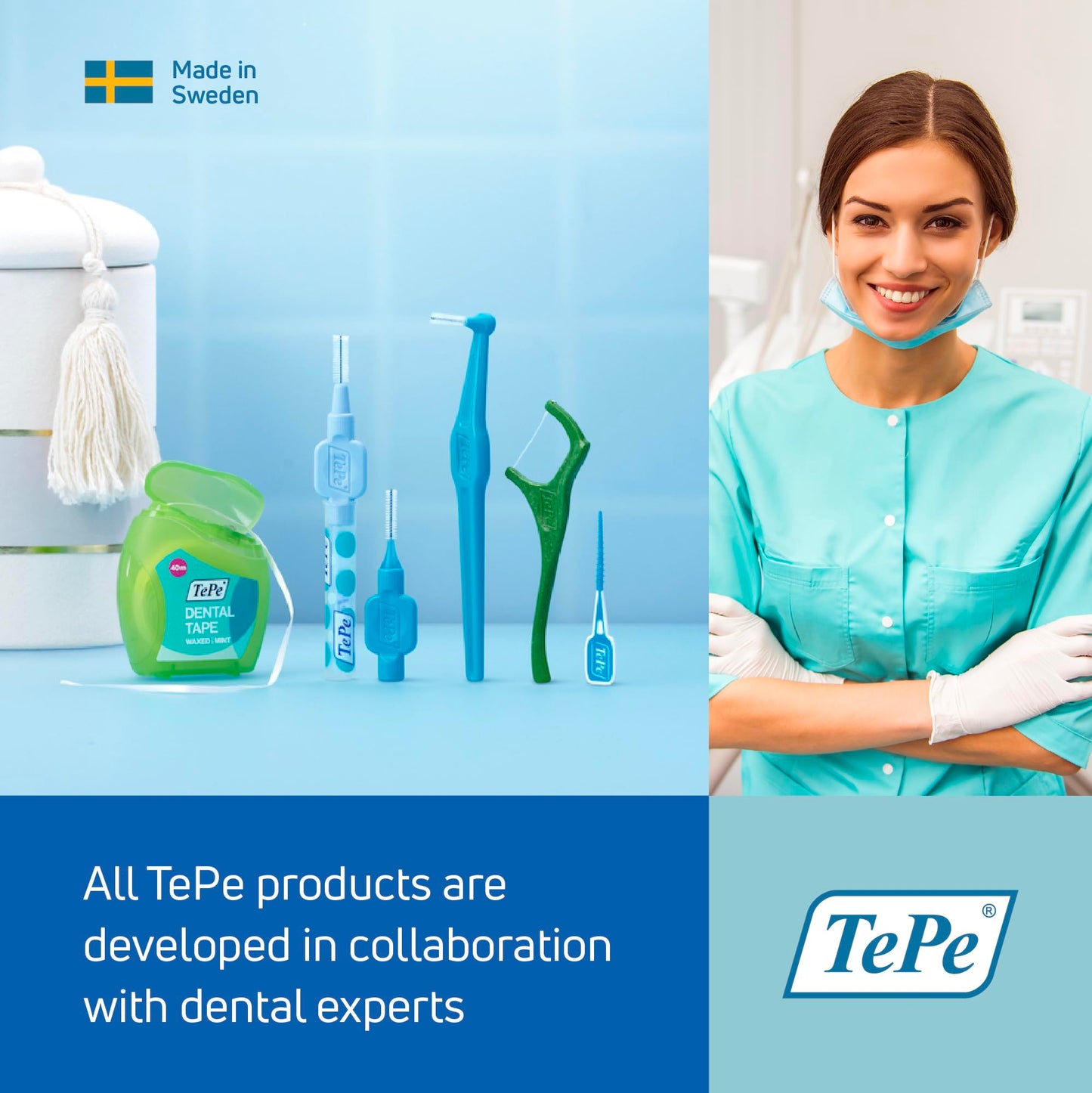 TePe Bridge & Implant Floss for Implants, Bridges & Braces β 30 Pieces (Pack of 2)