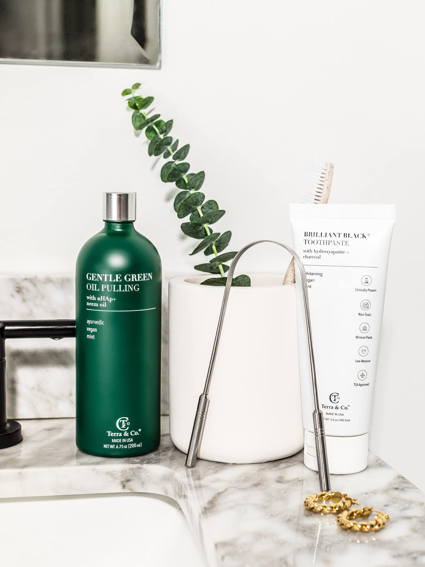 Terra & Co. Nano Hydroxyapatite Gentle Green Mouthwash โ Vegan, Alcohol & Fluoride Free