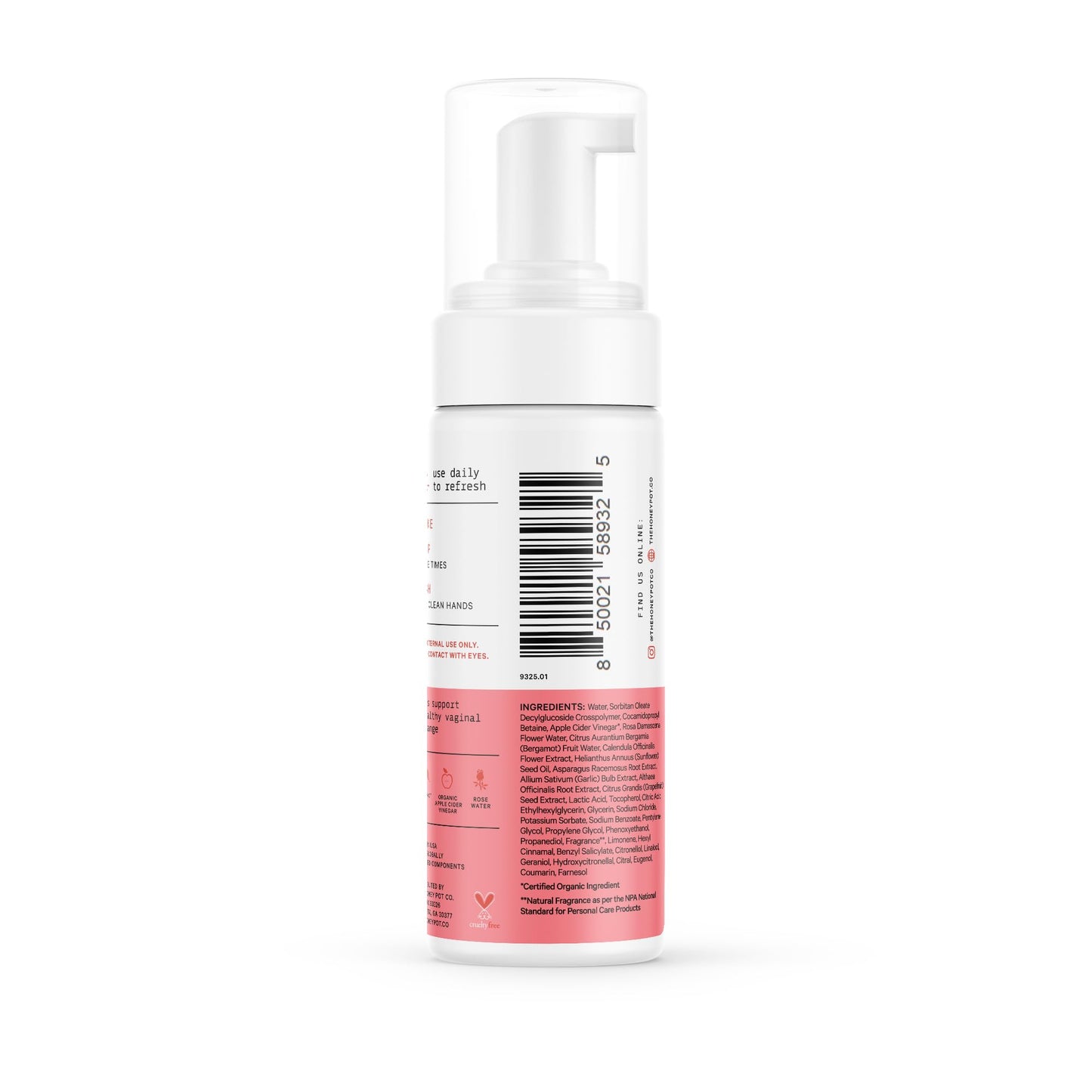 The Honey Pot Company Bergamot Rose Feminine Wash β pH-Balanced, Plant-Based, Sensitive Skin