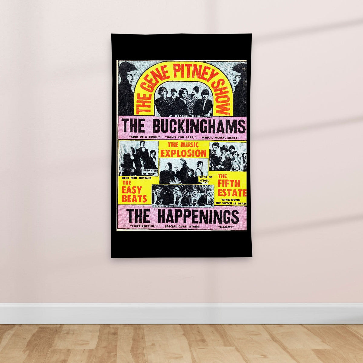 1960's Retro American Pop Music poster - Textile Poster