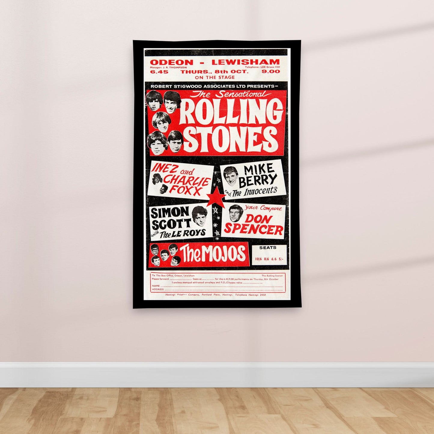 1960's Retro British Rock Music poster - Textile Poster