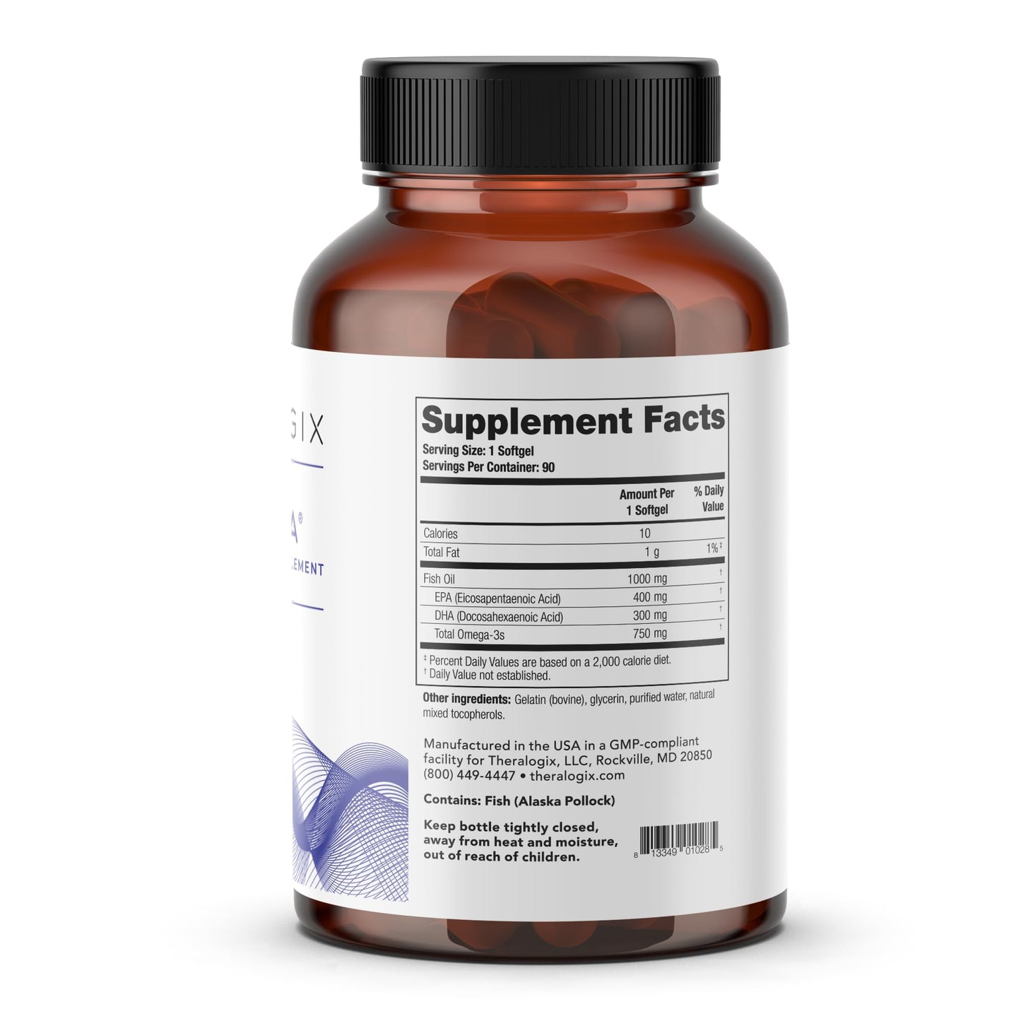 Theralogix TherOmega Omega-3 Fish Oil Supplement โ 700 mg DHA & EPA from Wild Alaska Pollock | NSF Certified