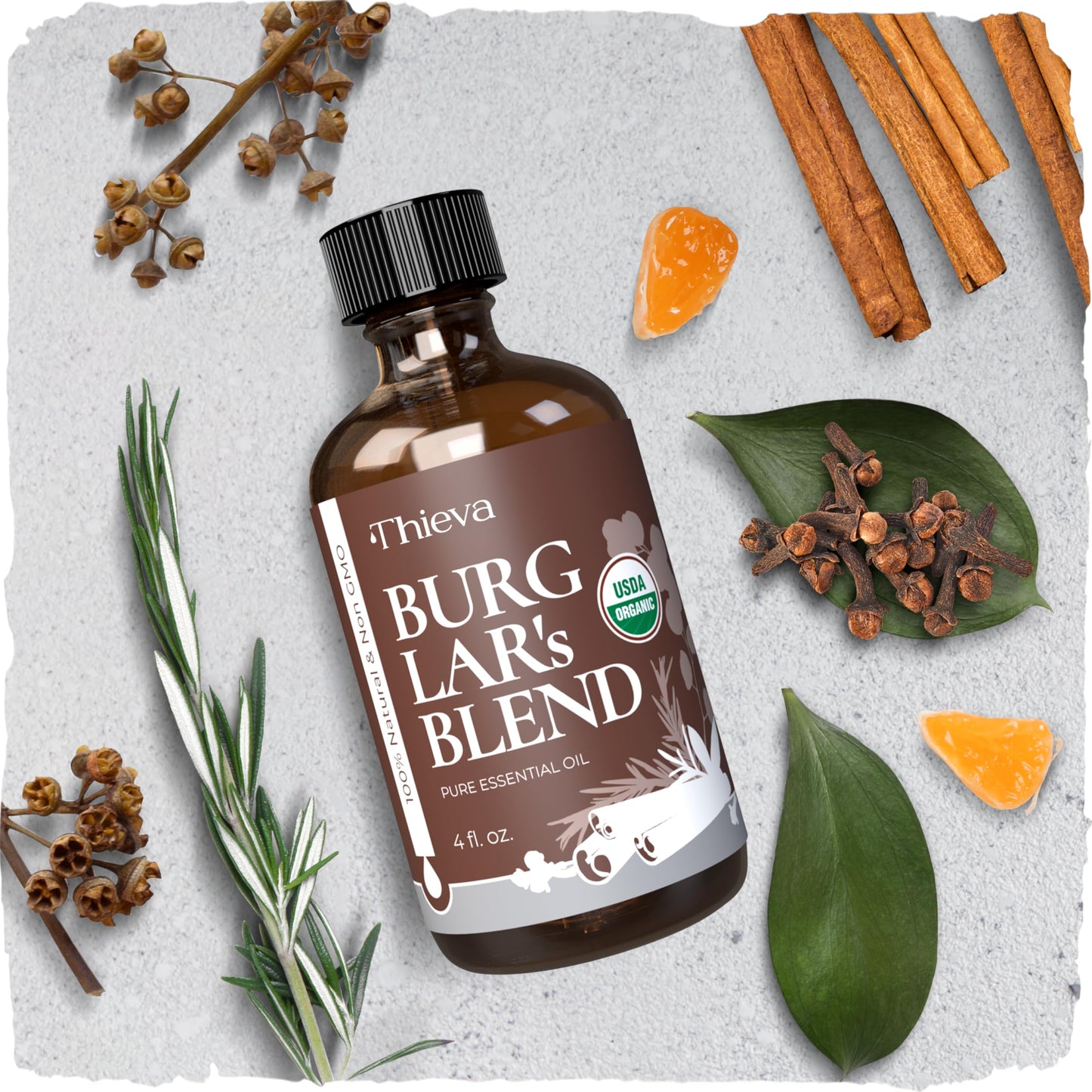 THIEVA Immunity Essential Oil Blend โ USDA Certified Therapeutic Grade โ 4 oz (118 ml) โ Based on The Tale of Four Bandits