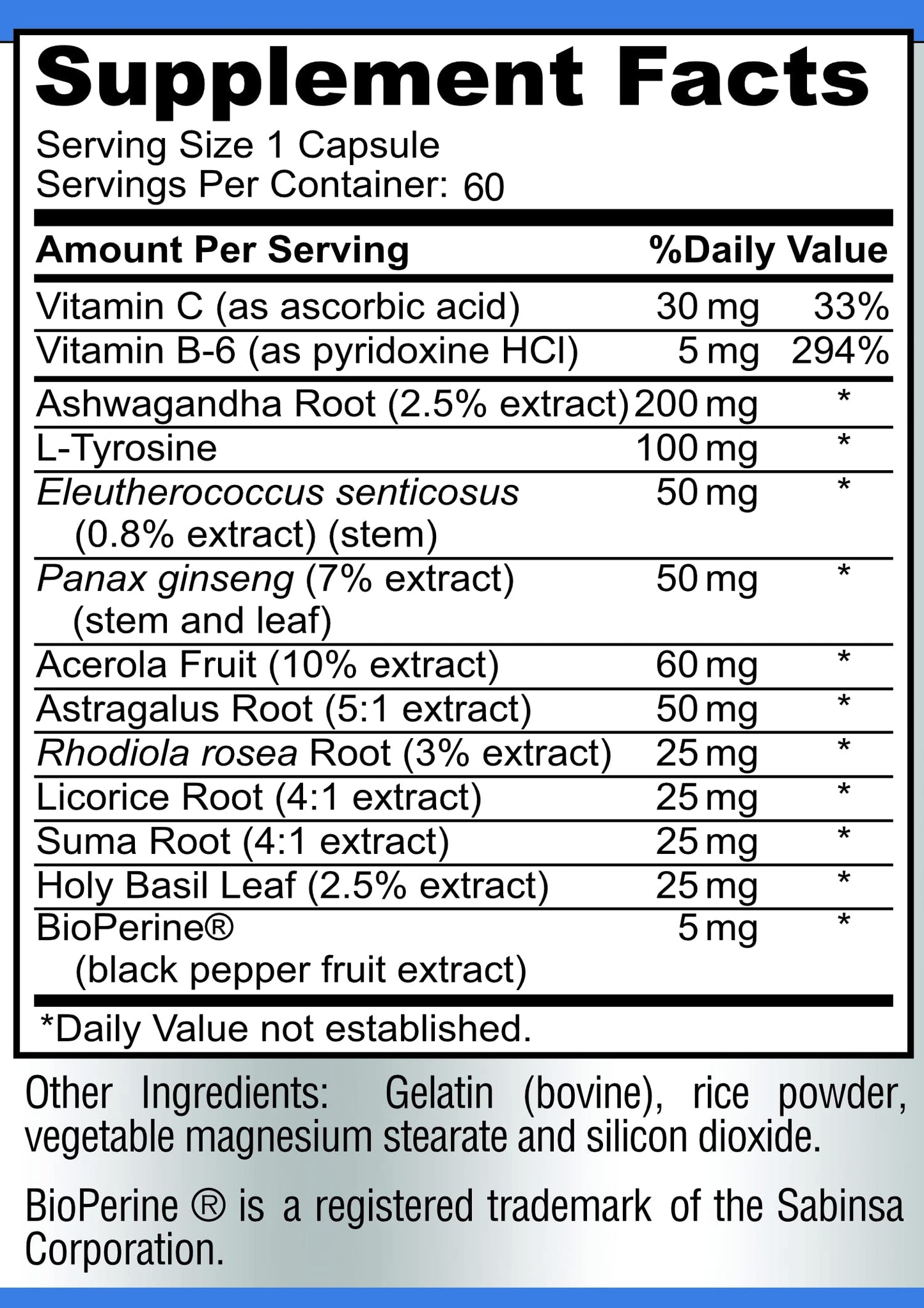Adrenal Support โ Cortisol Manager & Adrenal Health with Ashwagandha & L-Tyrosine | 60 Capsules
