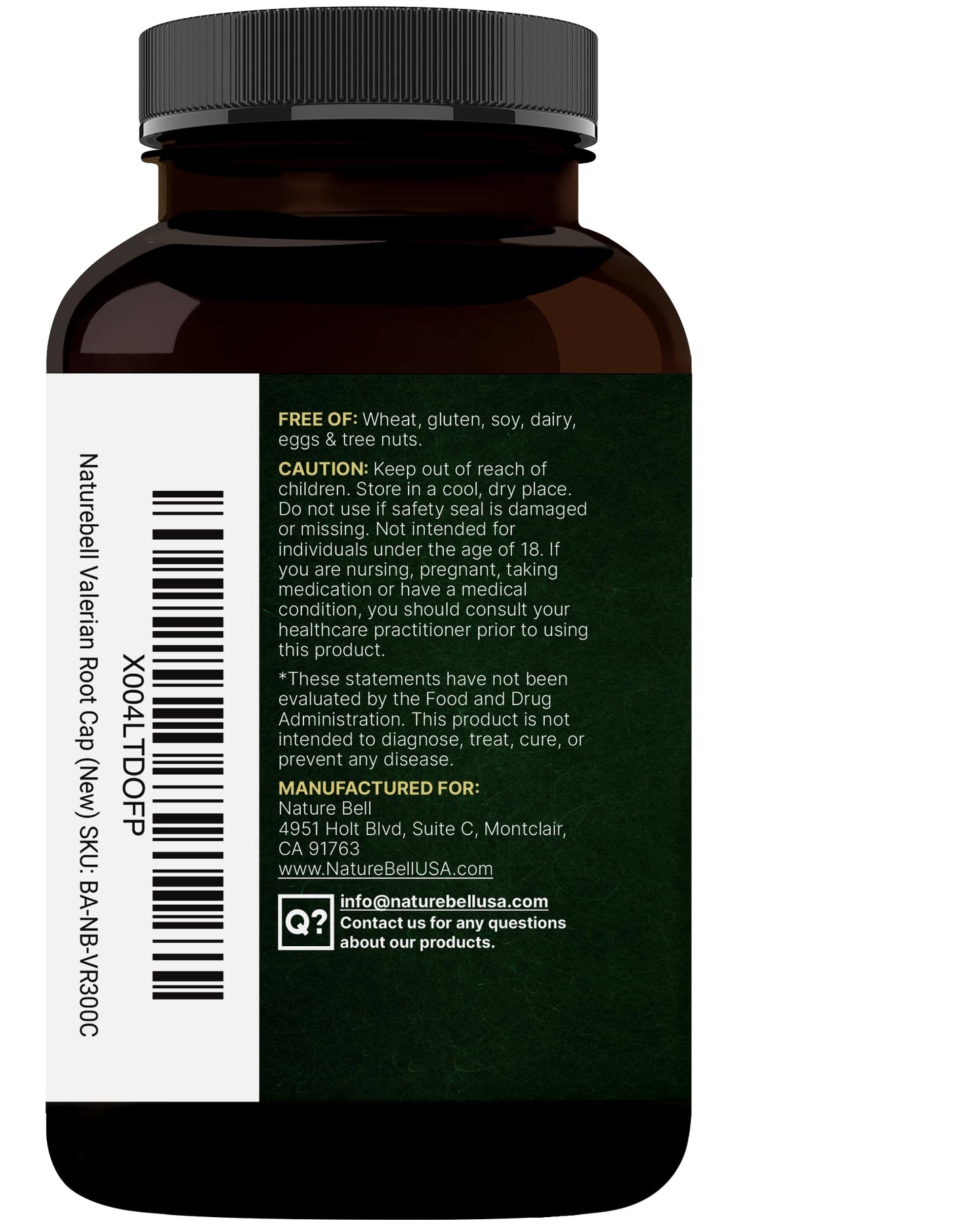 NatureBell Valerian Root for Sleep โ 300 Veggie Capsules, Melatonin Free