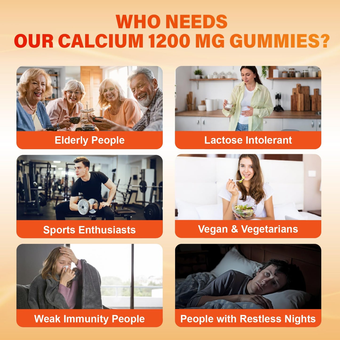 Calcium 1200 mg Gummies with Vitamin D3 โ Calcium Citrate, K2 & Ashwagandha