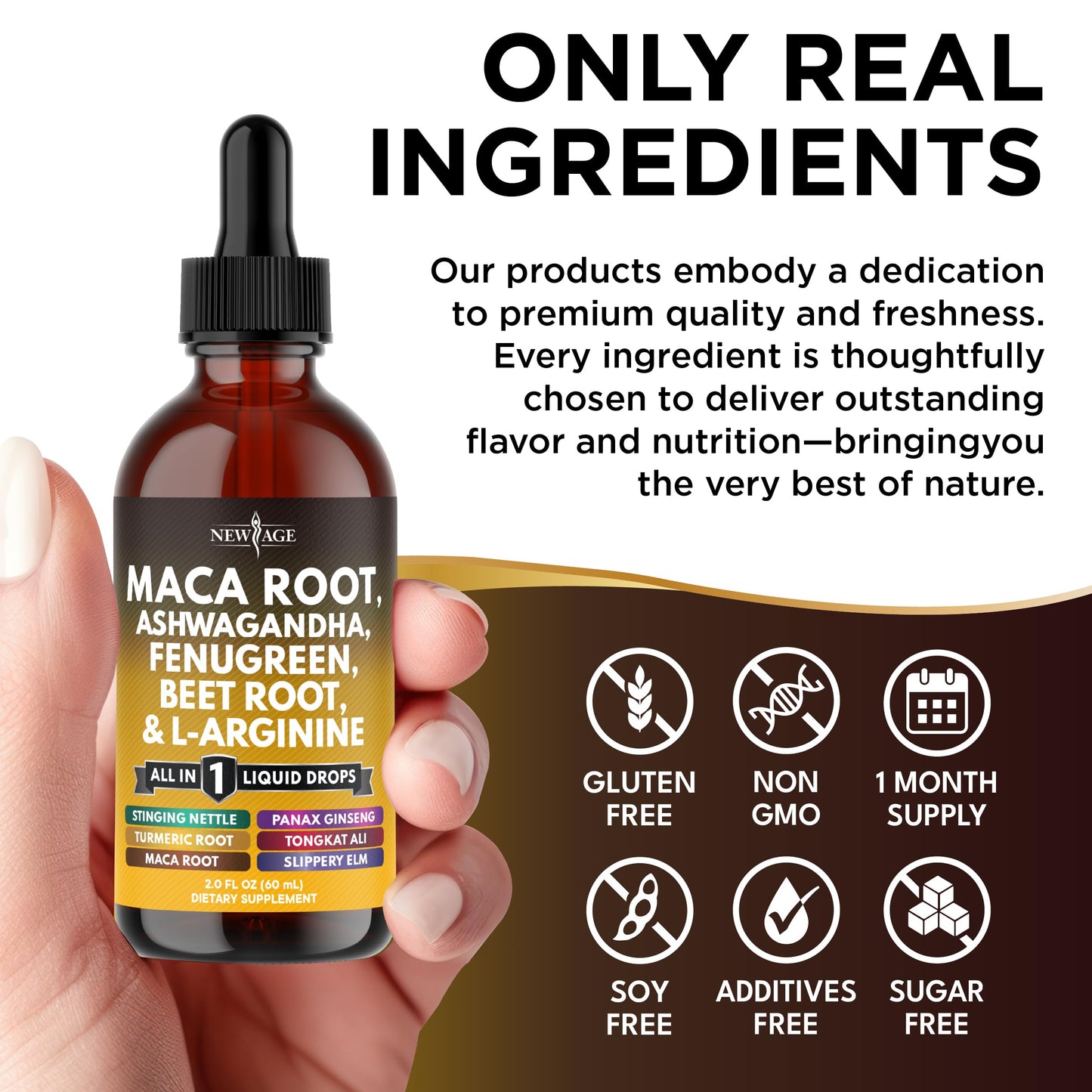 Organic Maca Root Liquid Drops with Ashwagandha โ For Women & Men