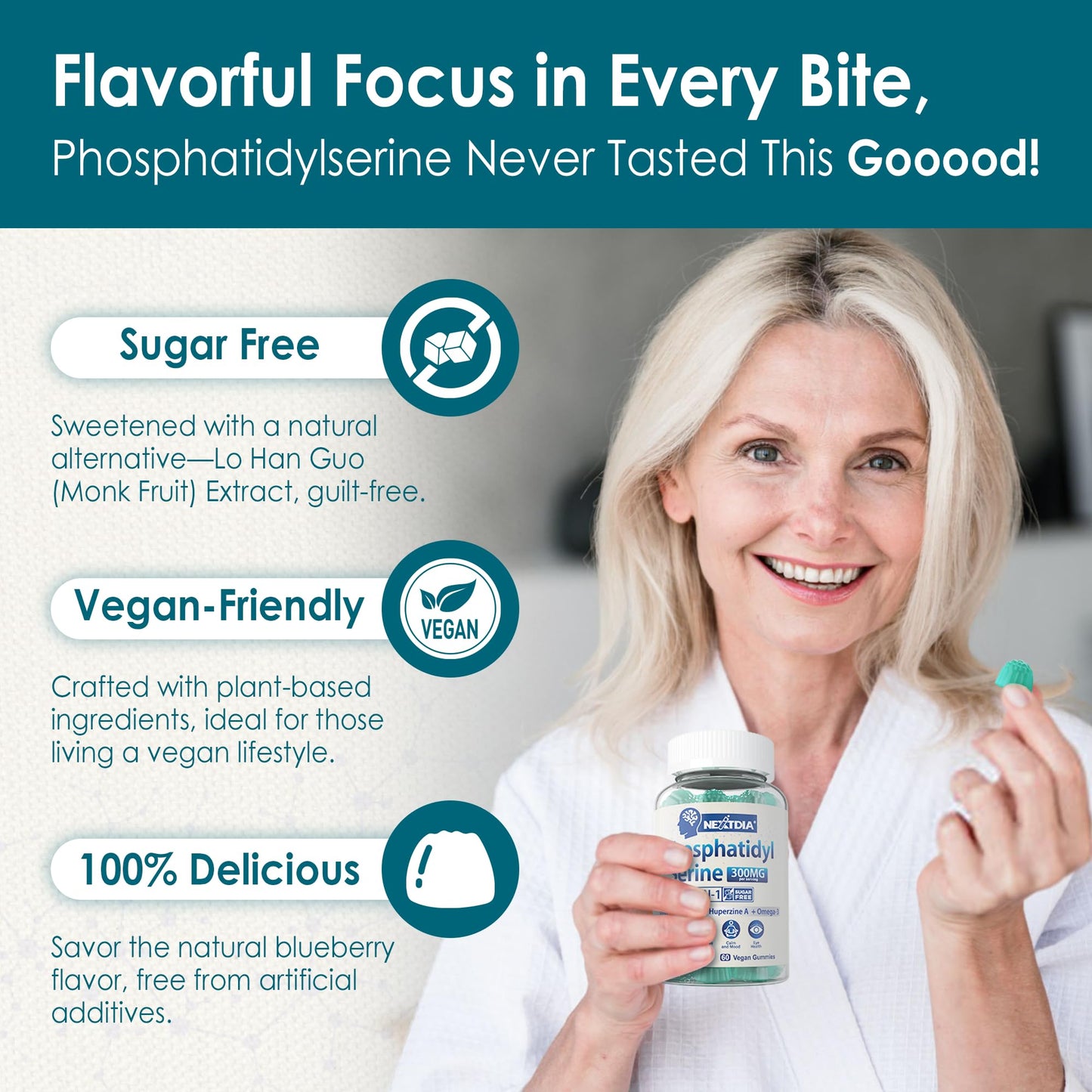 Phosphatidylserine Nootropic Gummies โ Focus & Energy (60 Ct)