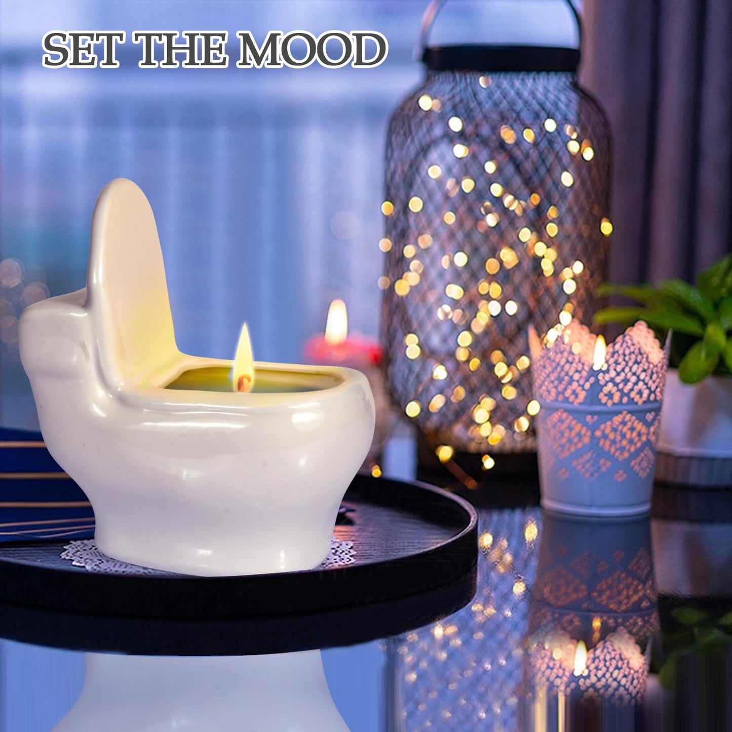 Toilet Shaped Scented Candles โ Funny Gag Gift, Lemon Fragrance, 6oz, 42+ Hours