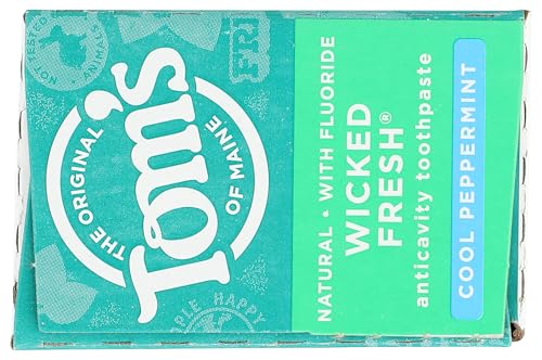 Toms of Maine Wicked Fresh Cool Peppermint AC Toothpaste, 4 OZ | Fluoride Toothpaste for Cavities