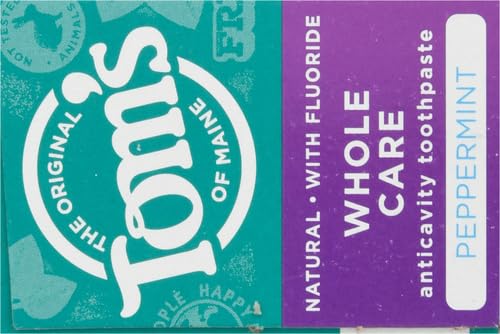 Tom's of Maine Whole Care Toothpaste with Fluoride โ Peppermint, 4 oz