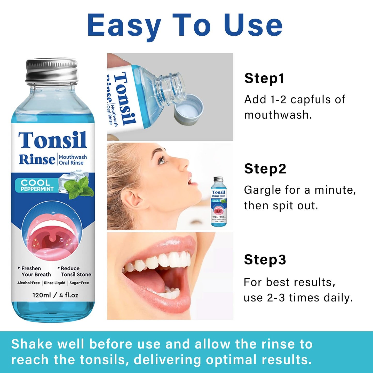 Tonsil Stone Remover Mouthwash โ Soothe Tonsils, Fresh Breath