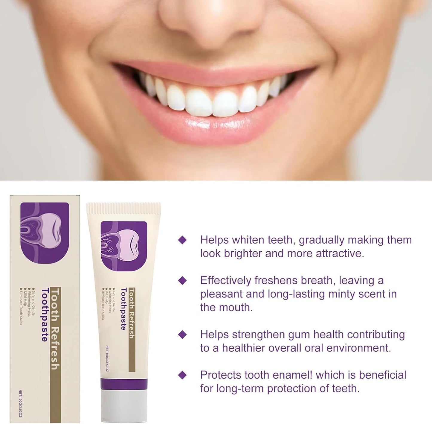 Tooth Refresh Toothpaste โ Natural Fresh Breath & Enamel Care (2-Pack)
