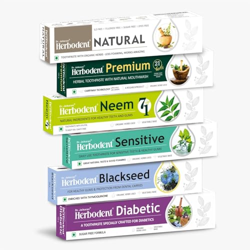 Amazing Toothpaste Mix Pack 3.53oz โ Herbodent 7-in-1 Natural Toothpaste (6 Varieties)