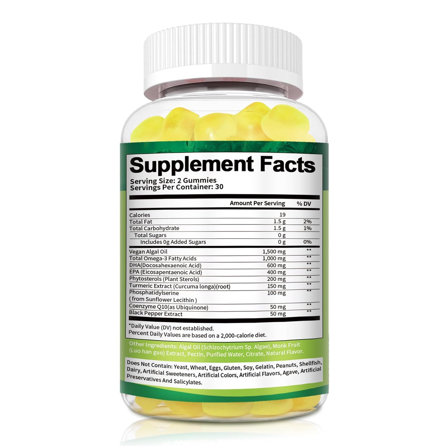 10-in-1 Vegan Omega-3 Gummies โ DHA 600mg, EPA 400mg, 60 Count