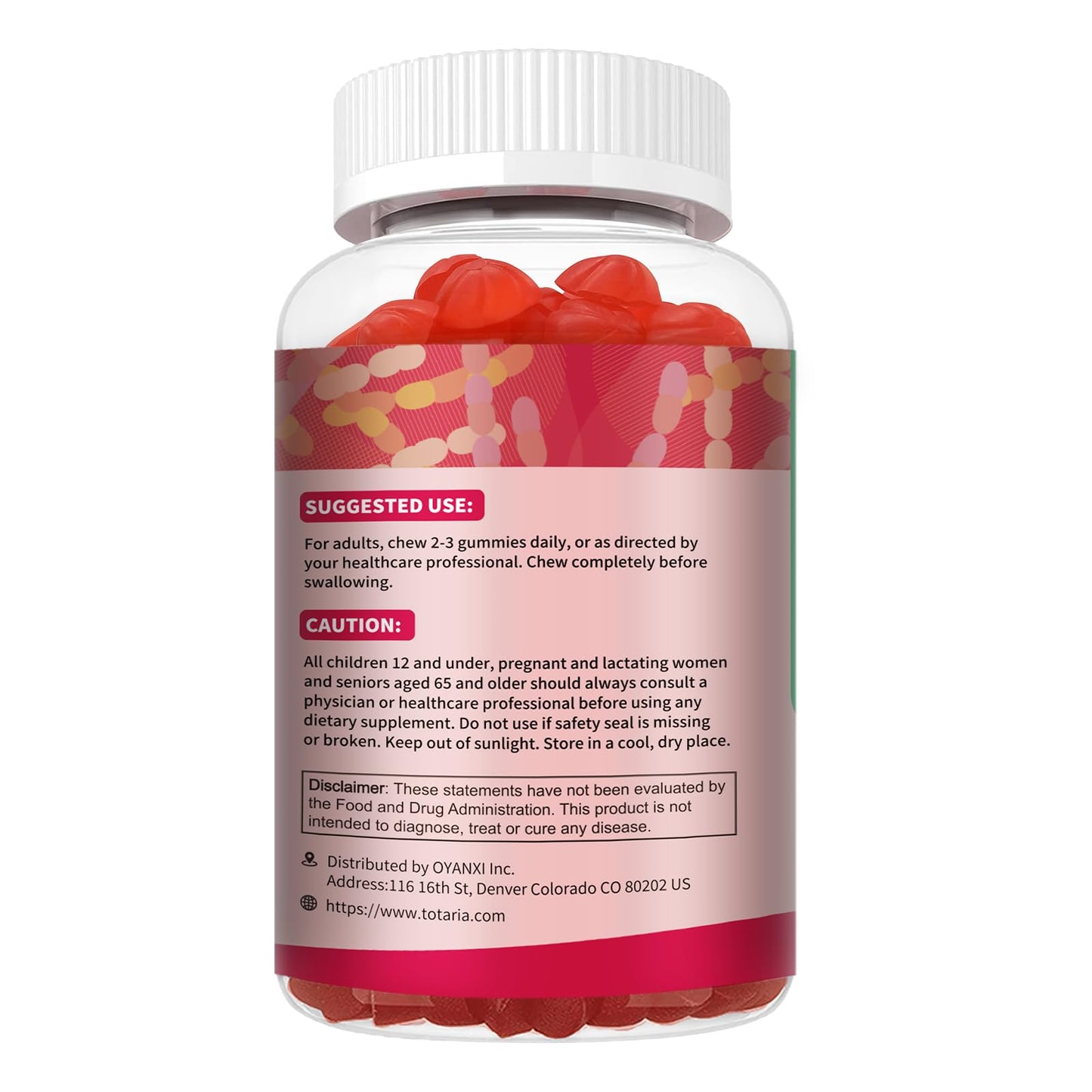 Totaria 9-in-1 Probiotic Fiber Gummies โ 16g Fiber/Serving, 5B CFU Bacillus Coagulans (60 Gummies)