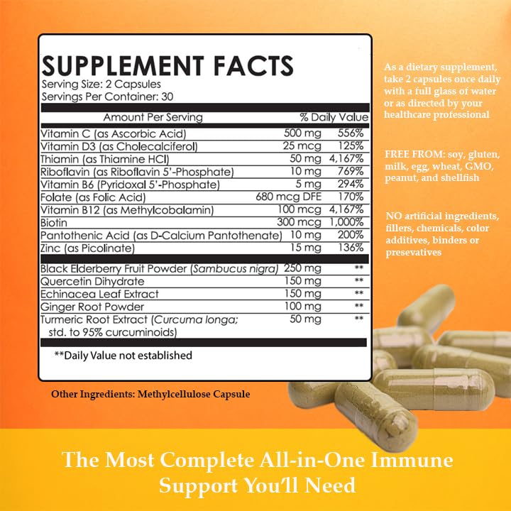 TotoNutrition Immunity Support Booster โ 9-in-1 Vitamins & Herbal Formula