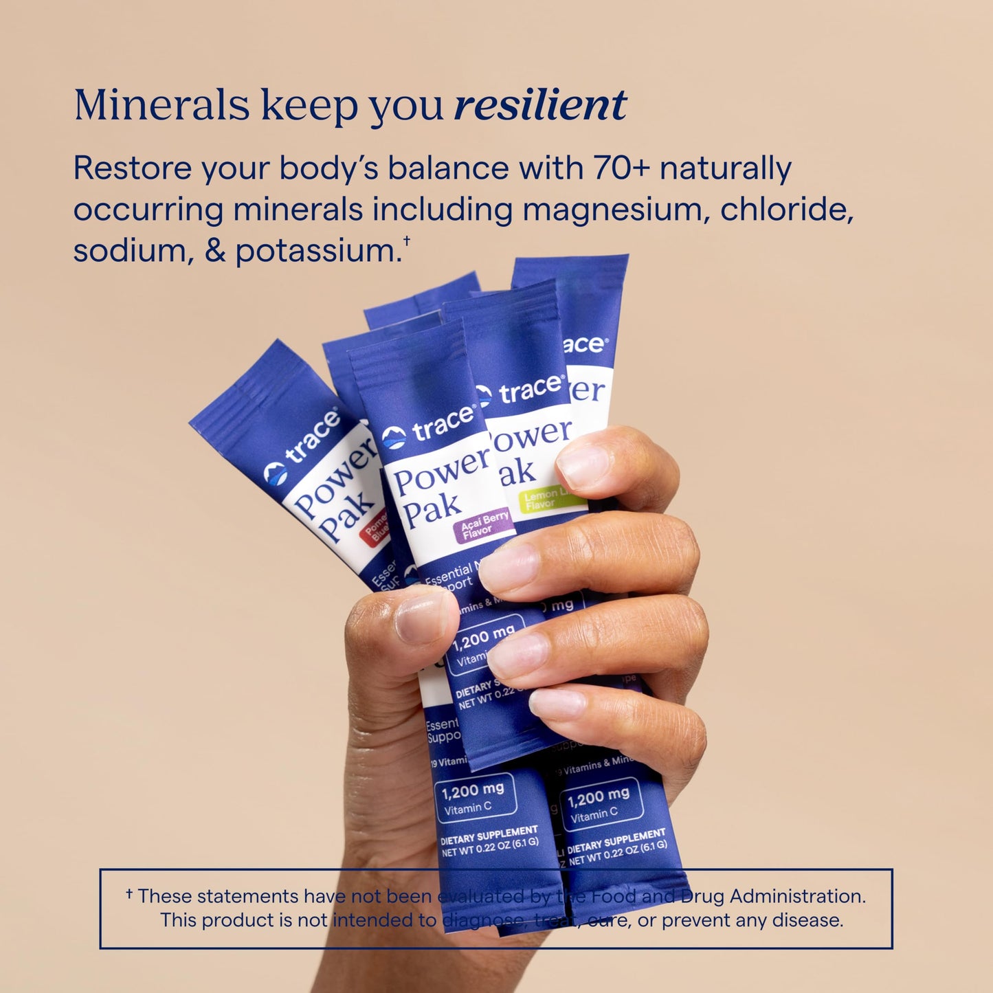 Trace Minerals Power Pak Multivitamin & Multimineral Packets โ Tangerine, 30 Packets