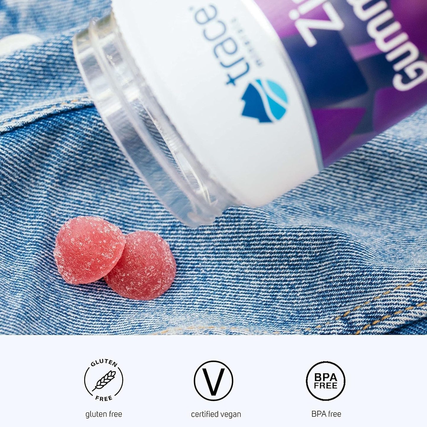 Trace Minerals Zinc Gummy โ Immune Support & Healthy Development (Vegan, Gelatin-Free) | 60 Count