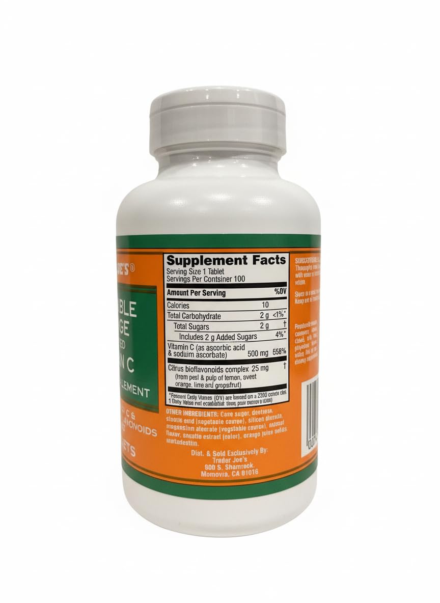 Trader Joe's Chewable Orange Flavored Vitamin C โ 100 Tablets