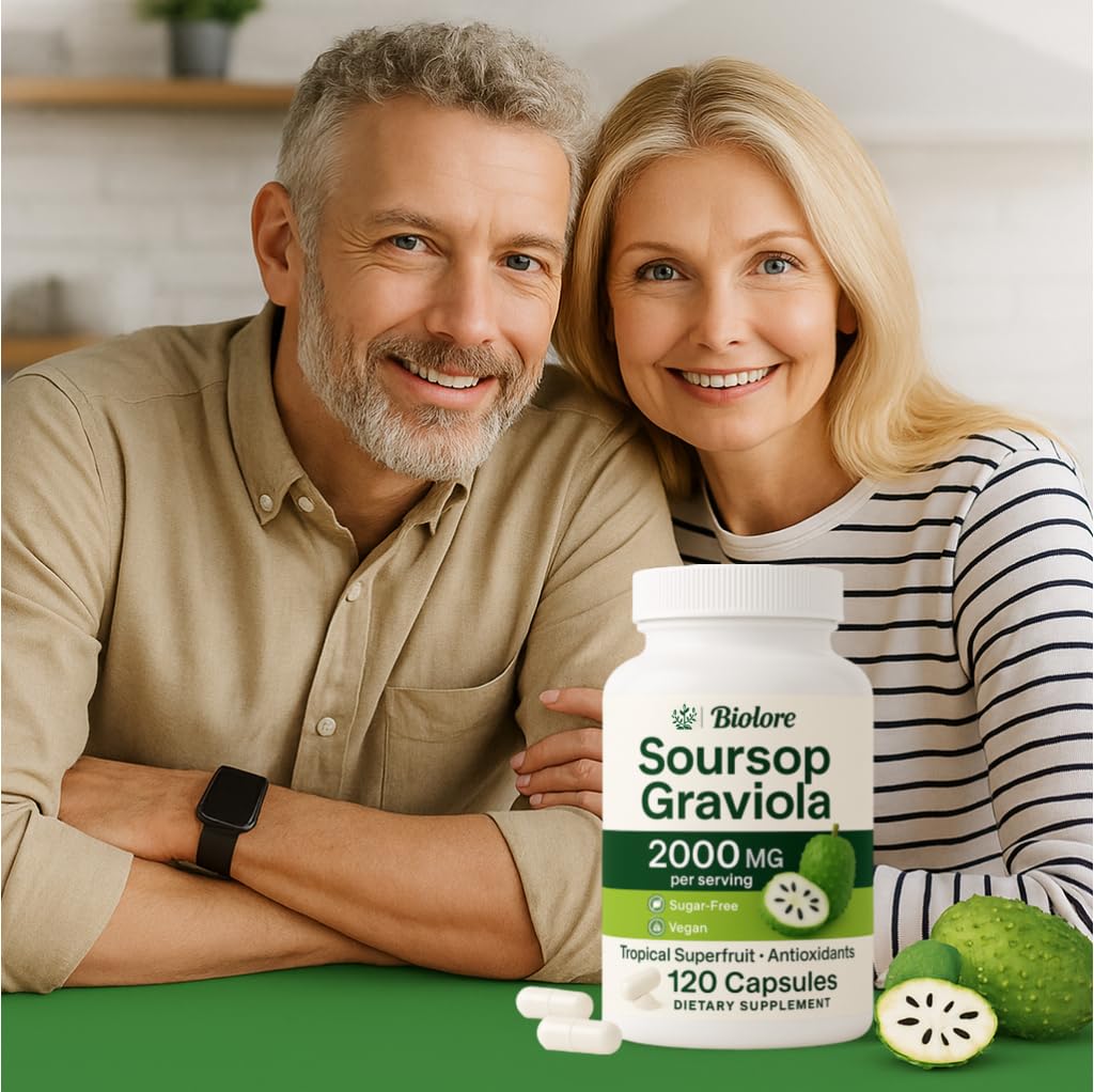 Biolore Pure Soursop Graviola Capsules โ 120 Count, Vegan, Gluten Free